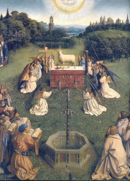 Datei:Genter Altar Anbetung des Lammes.jpg